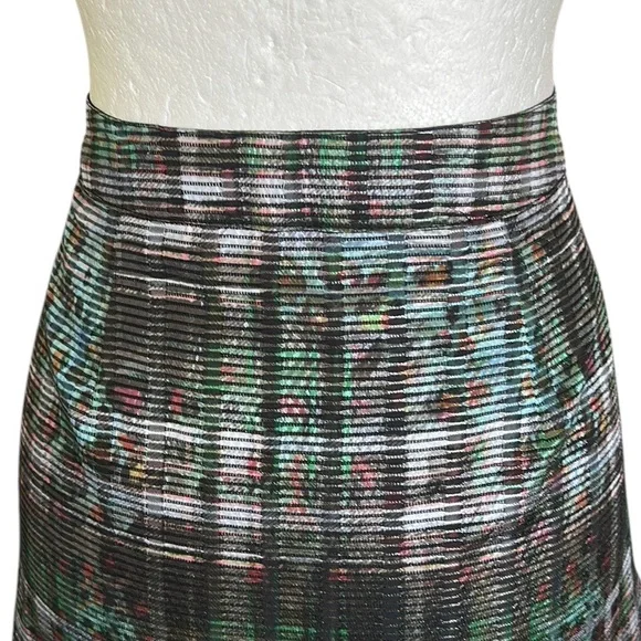 NEW Marie Oliver Filly Organza Mini Skirt in Inky Metallic Plaid Print - 4